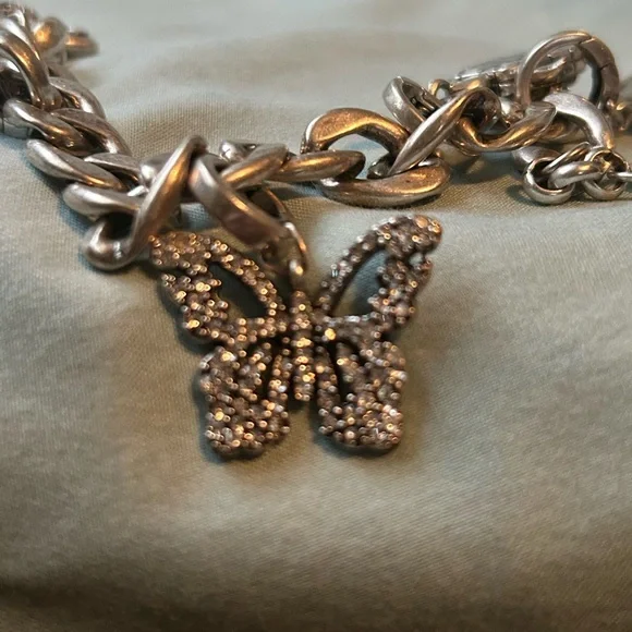 Fossil Silver Charm Bracelet with Pink and Purple Accents - Picture 10 of 12